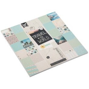 Blok 25x25 cm m. designs Travel the world 24 ark 250 gr.